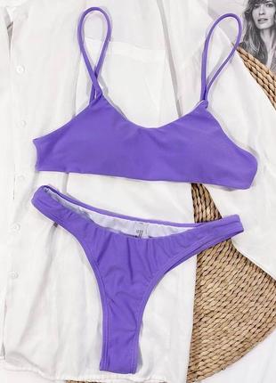 Невероятно красивый раздельный купальник с открытой спинкой фиолетовый / лиловый2 фото