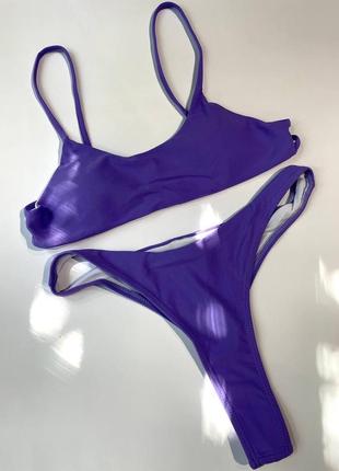 Невероятно красивый раздельный купальник с открытой спинкой фиолетовый / лиловый4 фото