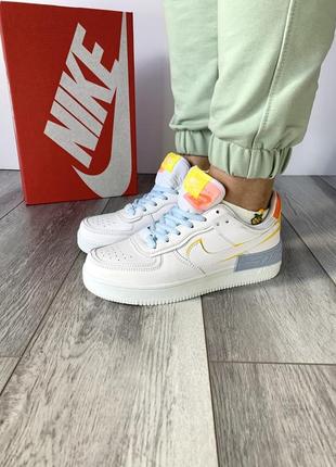 Кроссовки nike air force 1 shadow yellow-blue4 фото