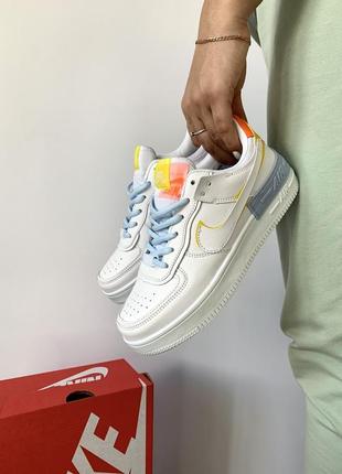 Кроссовки nike air force 1 shadow yellow-blue3 фото