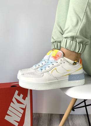 Кроссовки nike air force 1 shadow yellow-blue2 фото