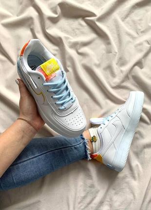 Кроссовки nike air force 1 shadow yellow-blue9 фото