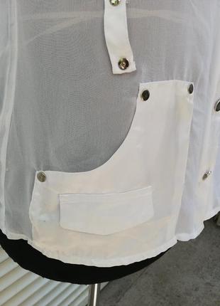 Блуза шифоновая белая6 фото