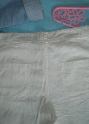 Нові жіночі лляні штани f&f uk16 xl 50р. з віскозою,  білі5 фото