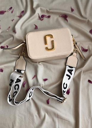 ❤ женская бежевая сумка сумочка в стиле  mark jacobs beige logo ❤