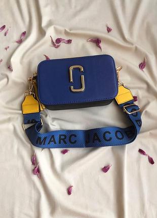 ❤ жіноча синьо-жовта сумка сумочка в стилі mark jacobs blue/yellow logo ❤