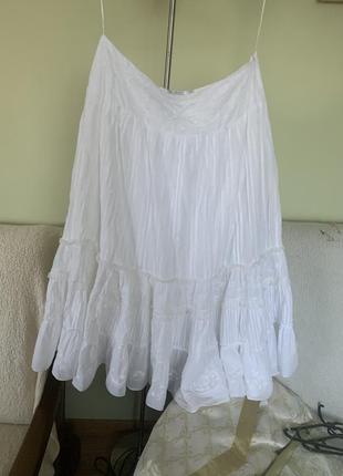 Тонкая поплиновая юбка в пол