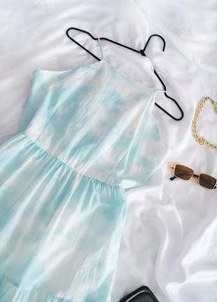 Дуже красива бавовняна сукня міді в стилі тай дай3 фото
