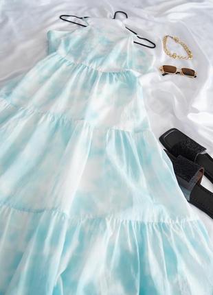 Дуже красива бавовняна сукня міді в стилі тай дай6 фото