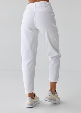 Белые летние котонновые штаны3 фото