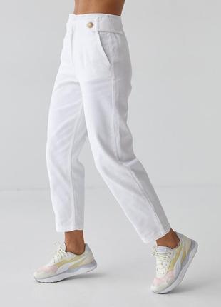 Белые летние котонновые штаны2 фото