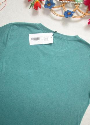 Шикарная меланжевая мятная футболка с аппликацией и надписью elora 🌺🍒🌺7 фото