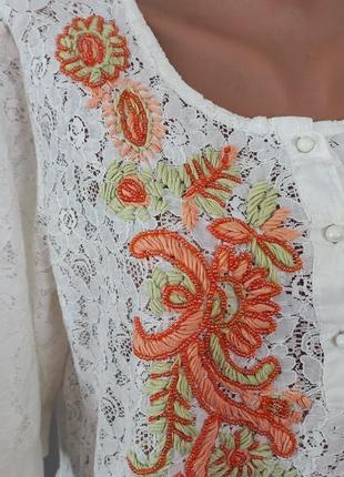 Распродажа!   красивая кружевная туника, блуза с вышивкой, трапеция   №11bp3 фото