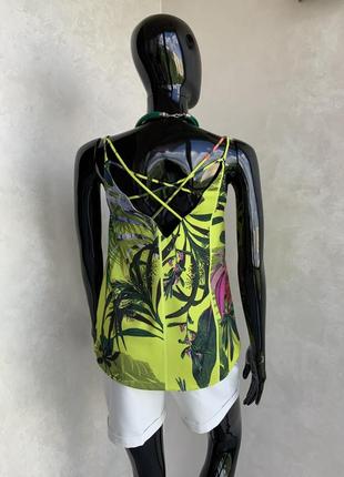 Next яркая сочная блузка майка в бельевом стиле в тропический принт3 фото