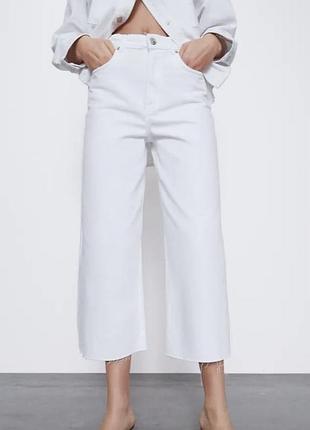 Джинси-кюлоти з високою посадкою zara р. 28