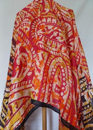 Шелковый широкий палантин* парео* платок (106 см на 245 см)