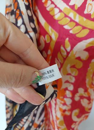 Шелковый широкий палантин* парео* платок (106 см на 245 см)