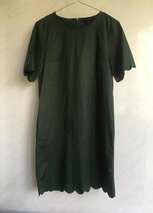 Cos темно-зеленое платье хлопок1 фото