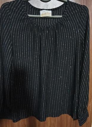 Блузка блуза жіноча сорочка чорна з довгим рукавом1 фото