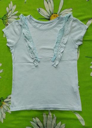 Голуба футболка з рюшами 5-6 років-primark
