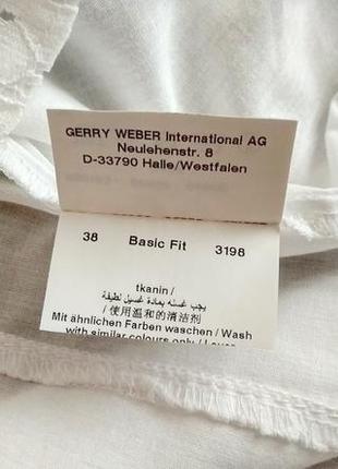 Біла блуза gerry weber (германия), сорочка, красивая белая рубашка, кружево, р. м (38)6 фото