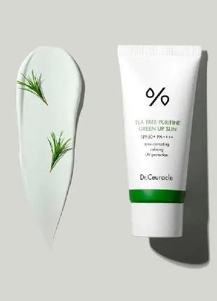 Солнцезащитный крем с экстрактом чайного дерева dr.ceuracle tea tree purifine green up sun spf 50+ pa++++