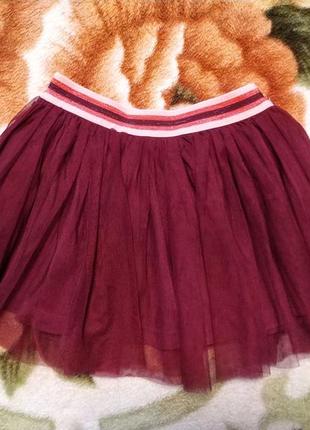 Бордова шифонова спідничка для дівчинки 5-6 років-hema