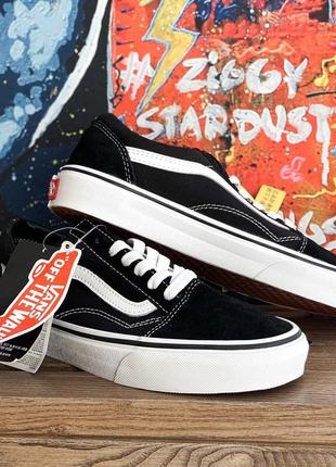 Новые женские и мужские чёрно-белые кеды vans old skool black5 фото