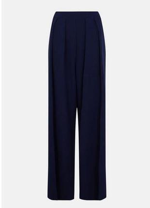 Шелковые темно-синие брюки палаццо штаны шелк