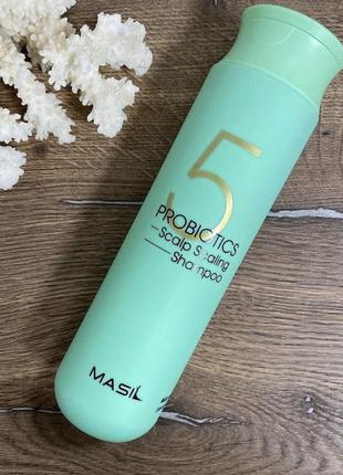 Глубокоочищающий шампунь с пробиотиками masil 5 probiotics scalp scaling shampoo 300 ml1 фото