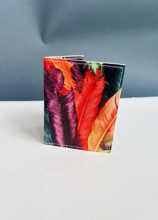 Обкладинка на ай ді карту (id паспорт) права, автодокументи, картхолдер пір'я