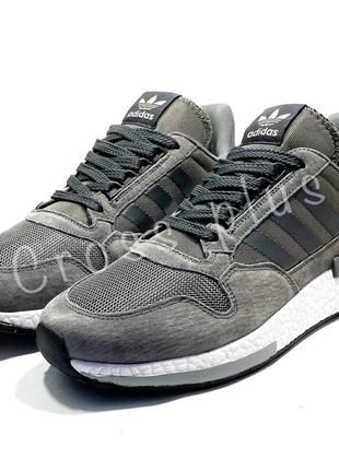 Замшеві об'єднані чоловічі кросівки adidas zx 500 адідас, демісезонні р. 44, 45