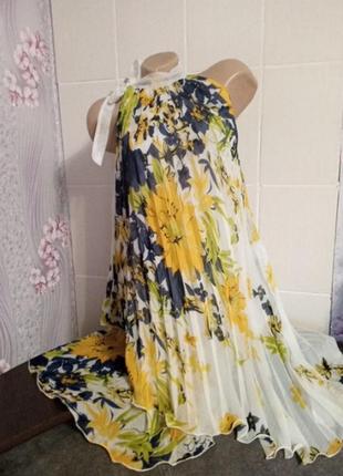 Сукня міді пліссе в квітковий принт / платье миди плиссе в цветочний принт2 фото
