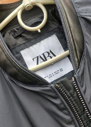 Темно - синяя ветровка куртка бомбер zara5 фото