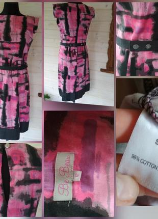 100% котон стрейч фирменное натуральное яркое котоновое платье миди