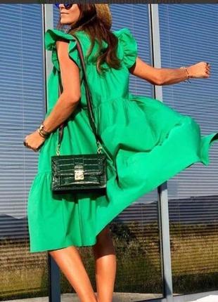 Миди платье сарафан свободного кроя трапеция с карманами2 фото