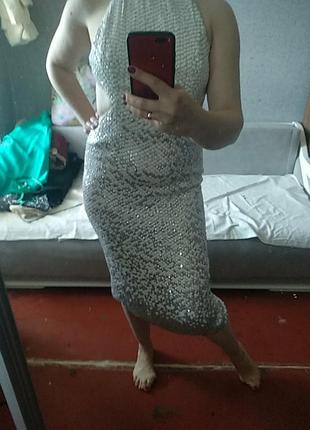 Платье шикарное в паетках кутюр