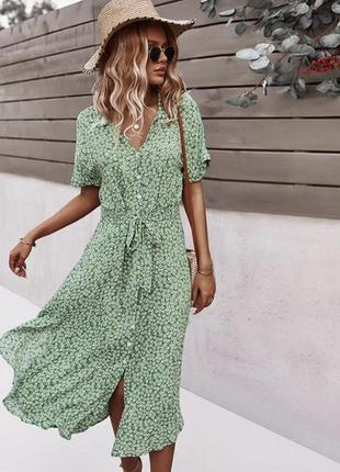 Цветочное платье кофтан h&m м-l