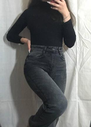 Темно-сірі джинси mom🖤2 фото