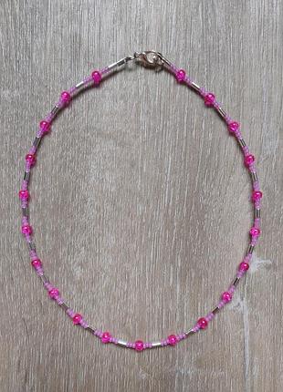 Тренд чокер, кольє, намисто, підвіска, буси, коралі скляні намистини, муранське скло, натуральний камінь (гематит), чеський бісер