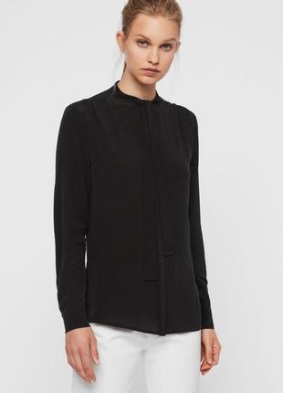 Allsaints базовая чёрная блуза купро toni ls shirt