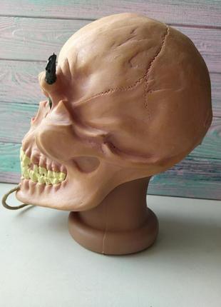 Маска резиновая череп с рогами, для фотосессии, вечеринки или хэллоуина, косплей3 фото