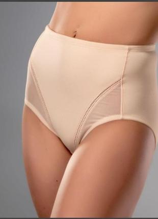Бежеві трусики acousma з утяжкою гладкі 51393 висока посадка