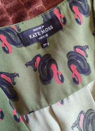 Сукня міді зі зміїним принтом selected by kate moss nikkie2 фото