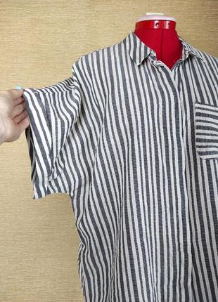 Літня легка блузка слрочка сорочка великий розмір в смужку2 фото