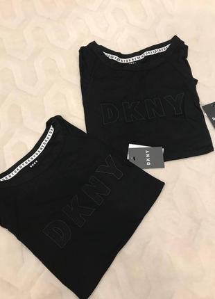 Женская футболка dkny contrast-trim7 фото