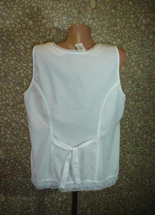 Белая батистовая рубашка без рукавов с кружевом " rainbow" 50-52 р3 фото