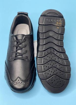 Детские кожаные туфли geox xunday 33 школьные полуботинки демисезонные хлопчику мальчику5 фото