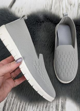 Мокасины женские летние слипоны серые bromen