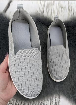 Мокасины женские летние слипоны серые bromen